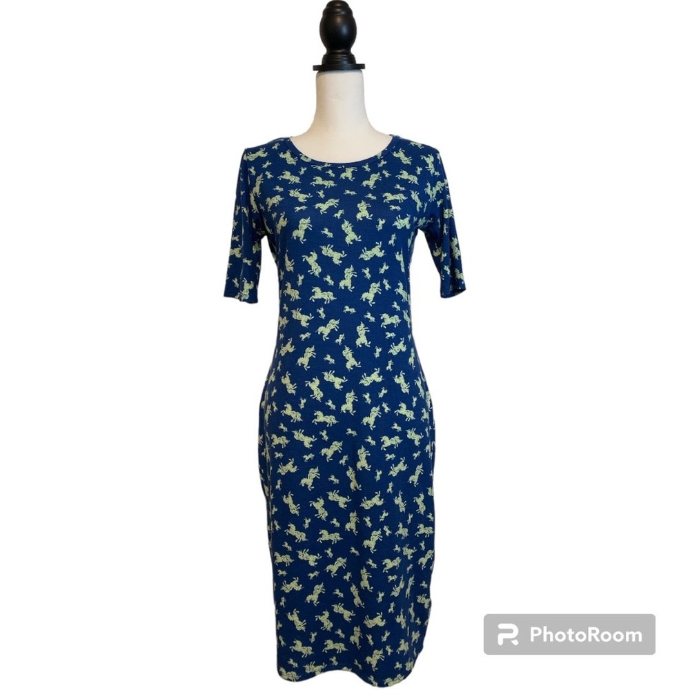 Unicorn Print Midi Bodycon Dress‎ by LuLaRoe Size Small